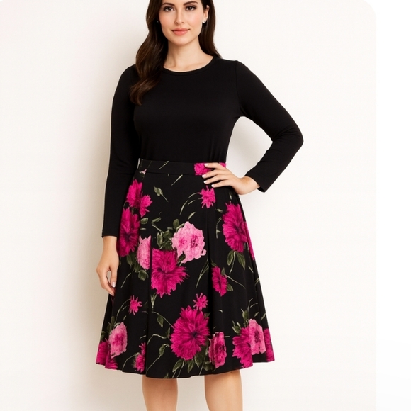 ⭐️ Host Pick ⭐️Talbots | Floral Pleated A-Line Midi Skirt - Picture 1 of 10
